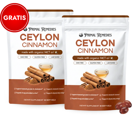 Ceylon Cinnamon equivalente a 7,200 mg con Aceite MCT